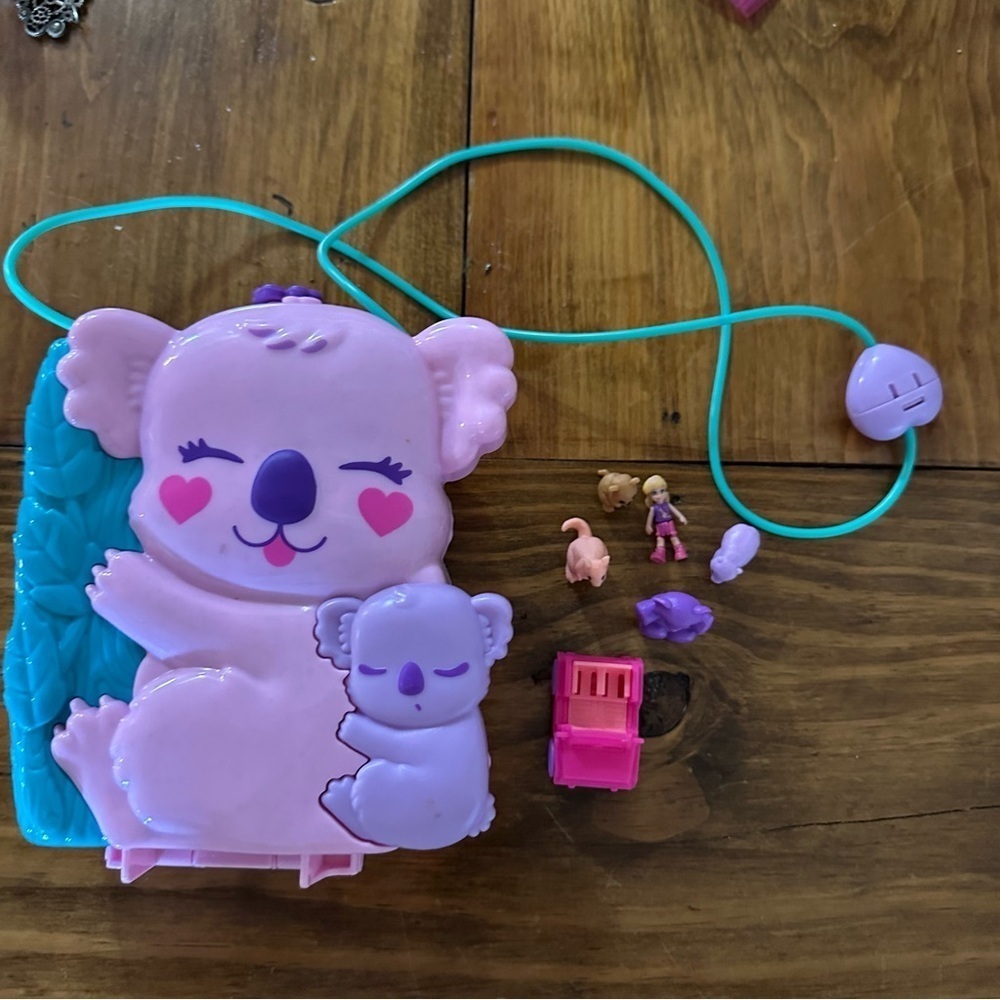 polly pocket 2 In 1 Koala Purse Travel Toy 1 Doll 1 Car And Animals